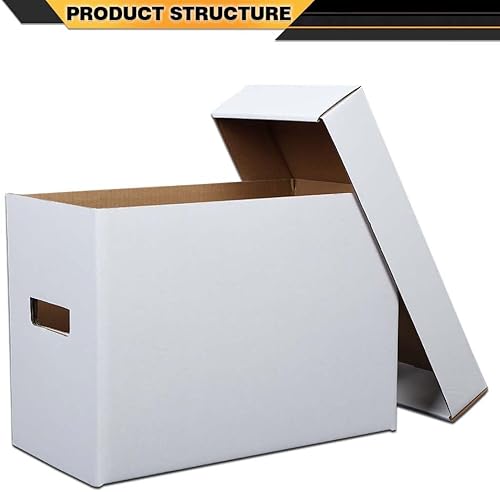 Miniatura 5 de Paquete de 3 cajas de almacenamiento para cómics, capacidad para 150-175 cómics, plegable, apilable, a prueba de humedad, cartón archivado