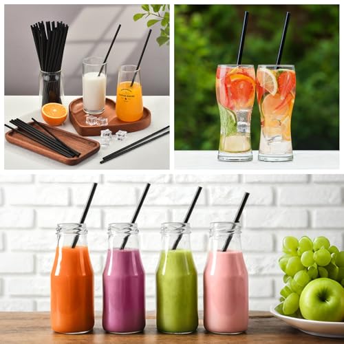 200 pitillos desechables negros para vasos de 40 oz miniatura 7