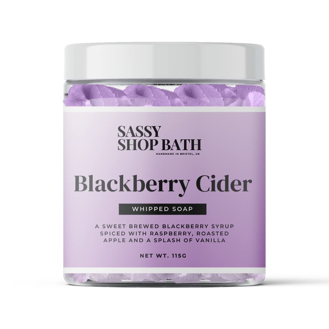 Sassy Shop Bath - Whipped Soap, Blackberry Cider - Cleanse and Nourish the Skin, With Uplifting Fragrance - Gentle and Suitable for all Skin Types - Vegan Friendly - 115g
