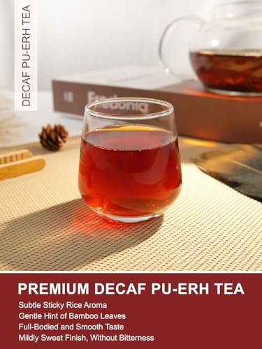 Image of TeeLux Decaf Pu Erh Tea Loose Leaf 16oz, CO2 Decaffeinated Ripe Pu Erh Tea