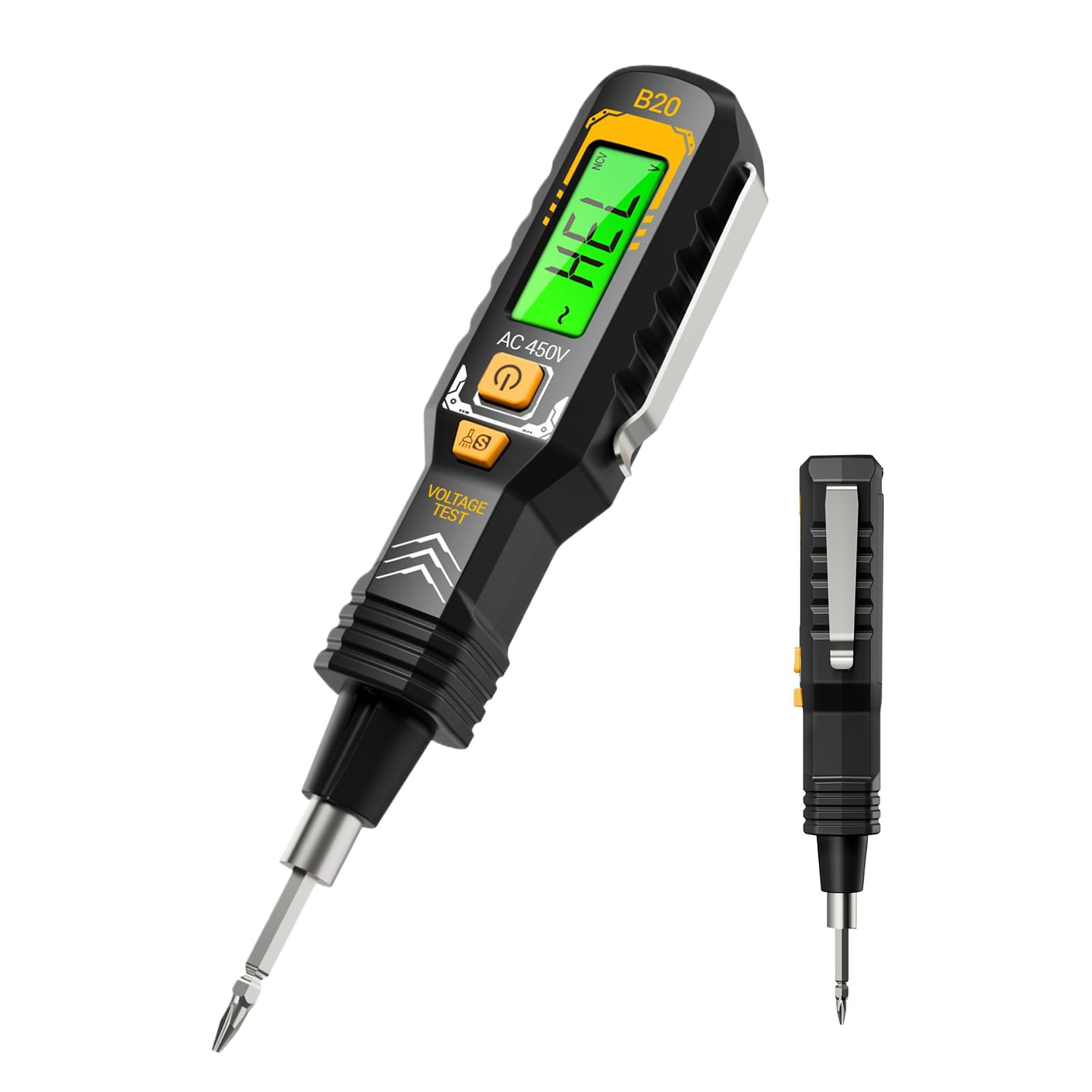 Electricity Tester, Double-Head Outlet Voltage Detector, High-Accuracy Circuit Breaker Finder with LED Light, Heavy-Duty Portable Electrician Tools for Electrical Engineering