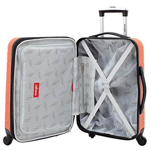 Wrangler Smart Luggage Set With Cup Holder And Usb Port, Burnt Orange, 20Inch,24Inch,28Inch #TOP5
