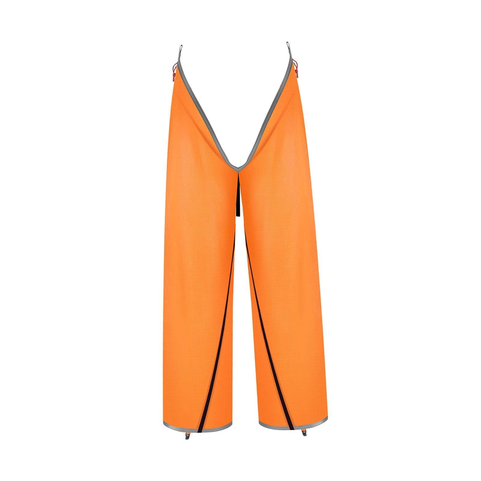 Waterproof Rain Pants for Men Women Hiking Pants Lightweight Rain Over Pants Orange-image-40