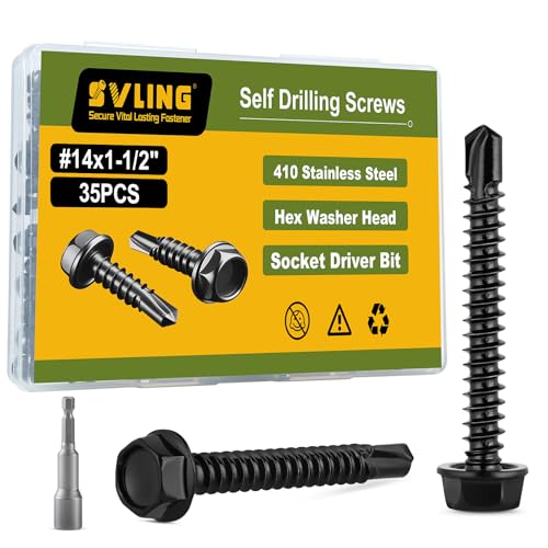 SVLING #14 x 1-1/2�C���` �u���b�N�Z���t�^�b�s���O�˂� �����p 35�� �Z���t�h�����˂� 410�X�e�����X�X�`�[�� �Z�p���b�V���[�w�b�h �Z���t�^�b�s���O���l�W�A�h���C�o�[�r�b�g�t��