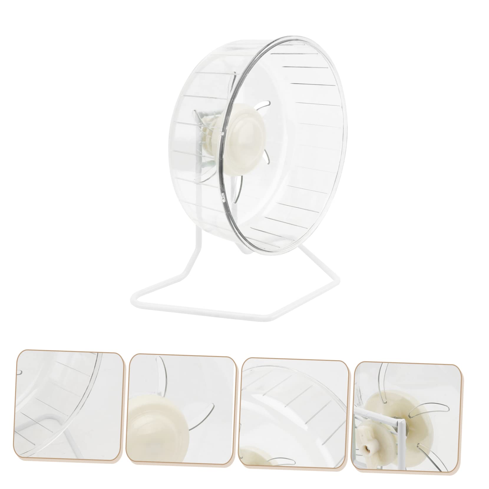Roue d'exercice pour Hamster Silencieuse en Plastique et Fer, Blanche