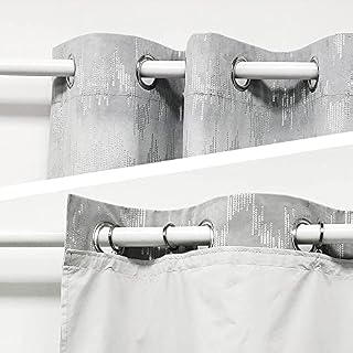 always4u 100% Blackout Curtain Lining Eyelet Curtains Odorless Thermal Blackout Linings 1 Pair 44"*51"Drops for Curtains