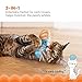 Catstages Loaf Kicker Toy with Catnip and Dental Mesh, Bread Shape, Plush and Ribbon Cat Toy for Kicking, Tossing, and Teeth Cleaning, Tan