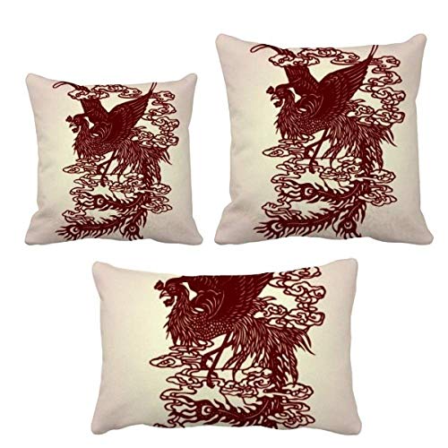 Housse de coussin phénix chinois portrait oiseau de décoration canapé salon