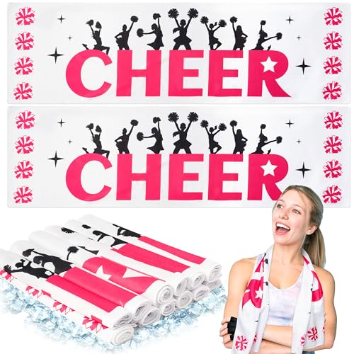 R HORSE 12Pcs Cheerleader Cooling Towels - 40"x12" Breathable Chilly Microfiber Ice Towels for Neck and Head, Sport Cheer Gifts Bulk for Cheer Sport Team Training Basketball Football Baseball Events