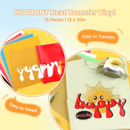 Image of White HTV Heat Transfer Vinyl Bundle: 13 Pack 12 inch x 10 inch White Iron on Vinyl | White Iron on Vinyl for T-Shirt, Heat Transfer Vinyl for Silhouette Cameo or Heat Press Machine