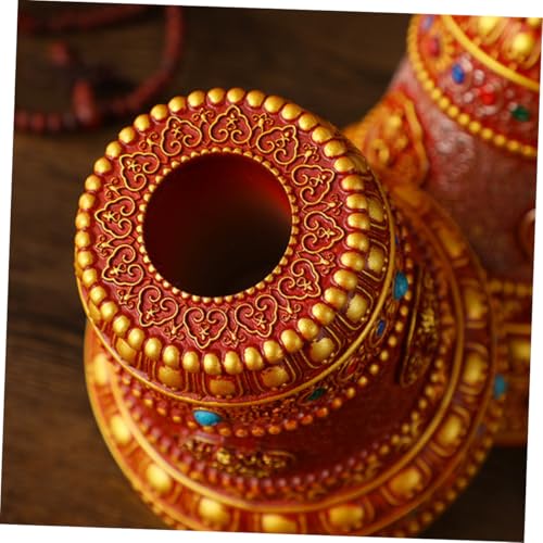 Support de roue de prière décor lotus cadeau bouddhiste spirituel - 4