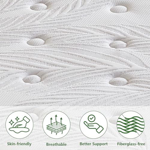 Image of Full Mattress 14 inch, Medium Firm Hybrid Mattresses with Gel Cooling Memory Foam and Pocket Springs, Full Mattress in a Box, Pressure Relief, Motion Isolation,Grey