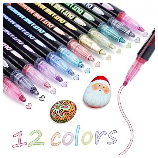 TEVILIK Rotuladores Magicos, 12 Colores Rotuladores Doble Linea Rotuladores Metalicos Rotuladores Magicos Cambio Color para Scrapbooking,Huevos de Pascua,Regalos Niña 10 Años,Rotuladores Niños