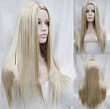 Women's New Long Straight Mix Blonde Fashion Wig Sexy Natural Hair Cosplay Wigs