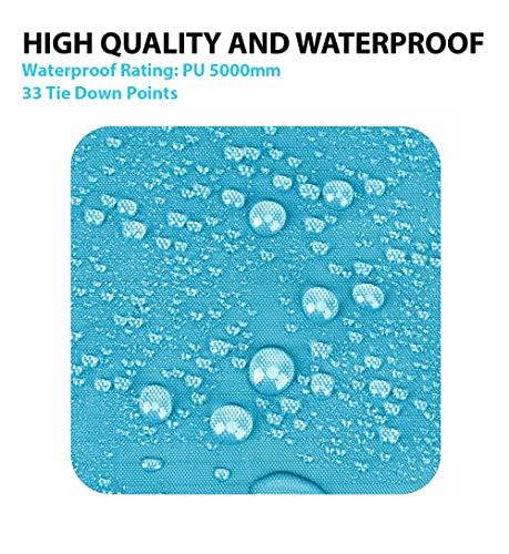 Gold Armour Rainfly Tarp Hammock, Premium 14.7ft/12ft/10ft/8ft Rain Fly Cover, Waterproof Ultralight Camping Shelter Canopy, Survival Equipment Gear Tent Accessories (Light Blue 12ft x 10ft)