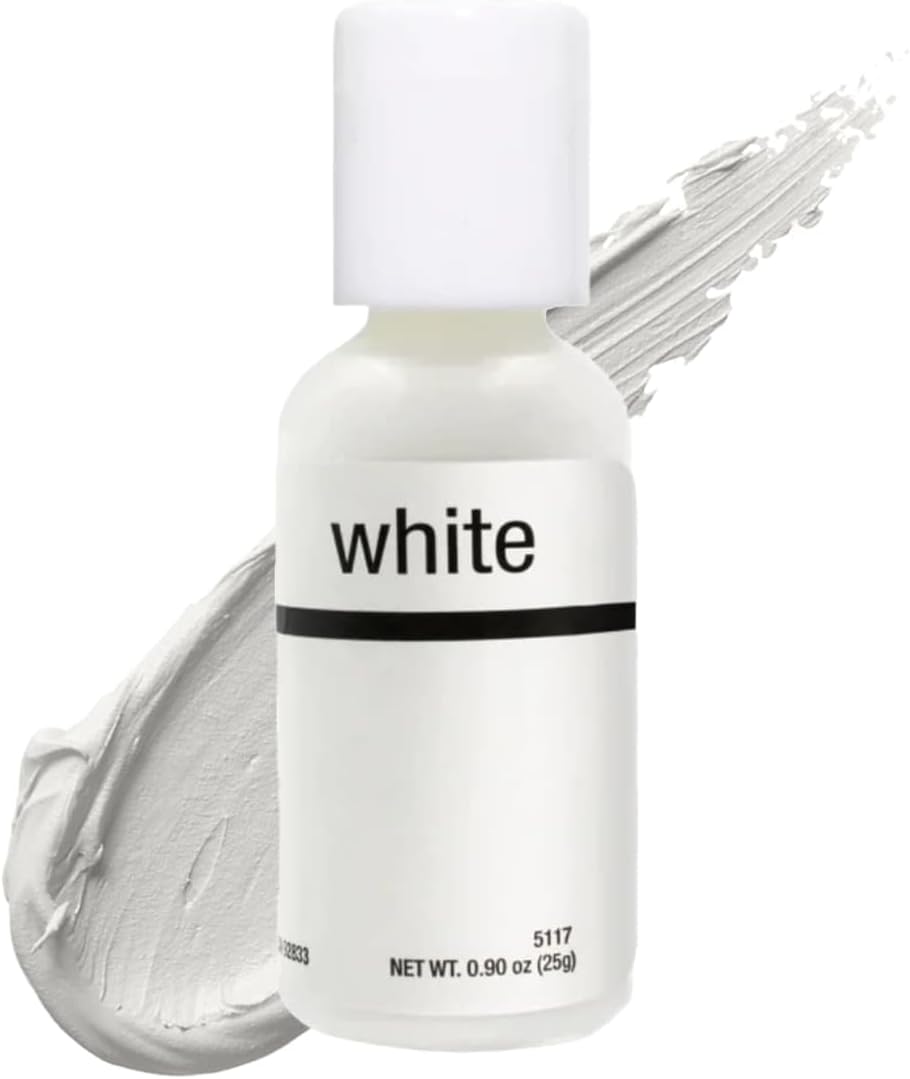 Bright White Liqua-Gel® Food Coloring | Vibrant Color | Professional-Grade Dye for Icing, Frosting, Fondant | Baking & Decorating | Fade-Resistant | Easy-to-Use | Made in USA | 0.90 oz