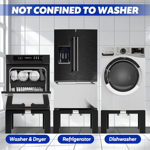 GCCSJ 16" Height Washer and Dryer Pedestal, Heavy-Duty Universal Stainless Steel Laundry Pedestal for Fridge & Dishwasher, 17.7"-31" Adjustable Width, Black by GCCSJ - Image 7