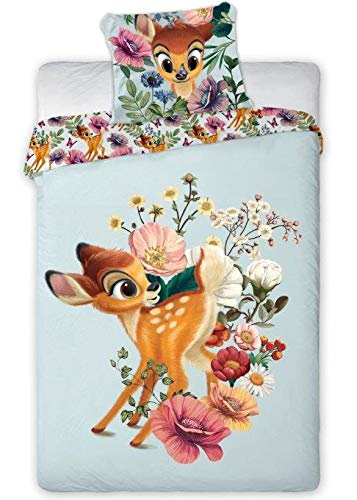 Disney Bambi 006 - Biancheria da letto per bambini, 100 x 135 cm + 40 x 60 cm