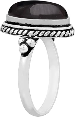 Natural Gemstone 925 Sterling Silver Statement Rings for Women