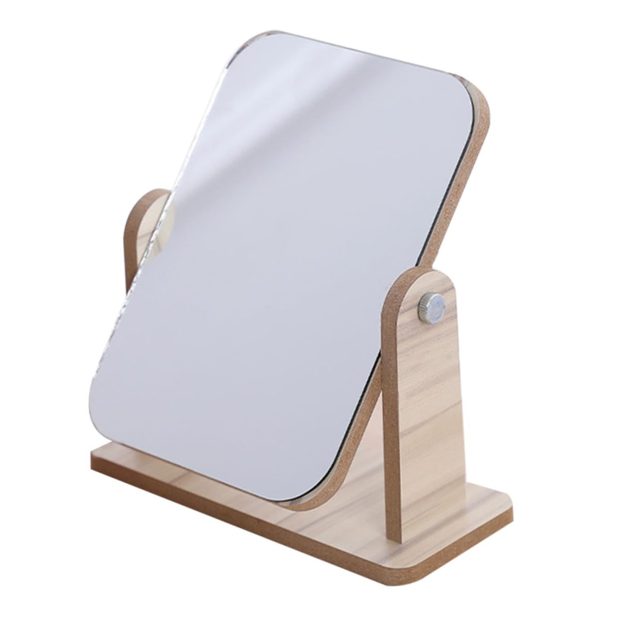 FOMIYES 2 Stück Hochauflösender Drehbarer Kosmetikspiegel aus Holz Doppelseitig Stabiler Standspiegel für Schminktisch Praktischer und Dekorativer Make Up Spiegel für Mädchen