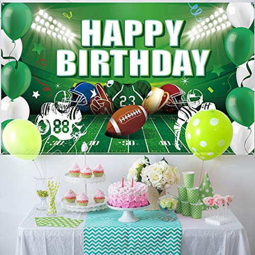 Football Birthday Party Backdrop Decorations Football Birthday Banner Super Football Bowl Game Day Sports Fan Supplies Football Themed Boy Birthday Party Favors Photo Booth Props Wall Hanging #TOP6