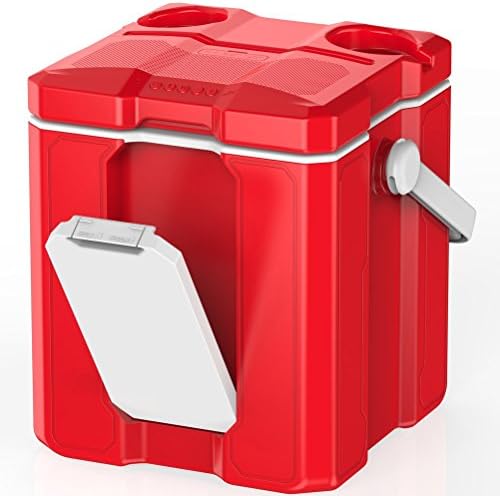 Ice Cooler Box For Shipping For Outside Camping Mini Plastic box with Bluetooth Stereo Speaker Inside13 Quart,12 Liter,18 Cans Red With White Color