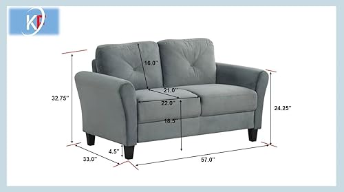 Miniatura 27 de Harper & Bright Designs Sofá individual tapizado de terciopelo con respaldo copetudo con botones, sillón moderno para sala de estar, color negro