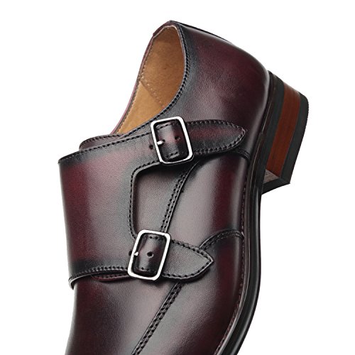Image of La Milano Mens Double Monk Strap Slip on Loafer Cap Toe Leather Oxford Formal Business Casual Comfortable Dress Shoes for Men