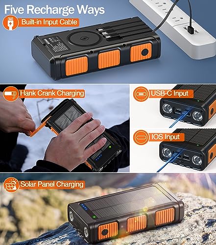 GOODaaa-Power-Bank-Wireless-Charger-45800mAh-Built-in-Hand-Crank-and-4-Cables-15W-Fast-Charging-Power-Bank-7-Outputs-4-Inputs-Solar-Portable-Charger-SOSStrobeStrong-Flashlights-Compass