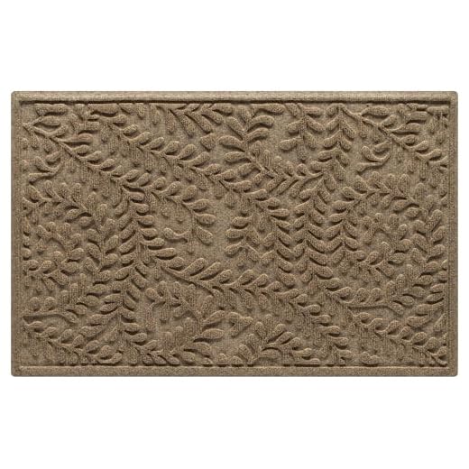 Bungalow Flooring Waterhog Door Mat, 2' x 3' Made in USA, Durable and Decorative Floor Covering, Skid Resistant, Indoor/Outdoor, Water-Trapping, Boxwood Collection, Khaki/Camel