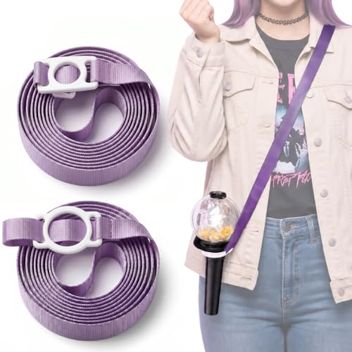 HaisWonsa Kpop Lightstick Strap Lanyard - Set of 2 Adjustable K Pop Light Stick Crossbody Carrier Shoulder Strap, K-pop Body Carry Event Strap, Star Accessory Concert Essentials for Display Idol Fans