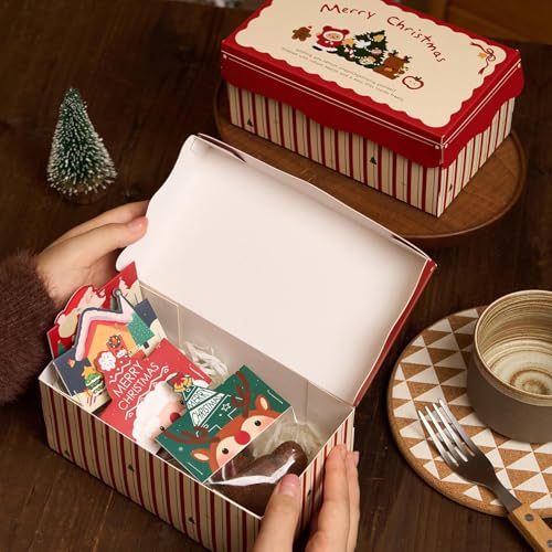 Cajas de galletas de Navidad resistentes para envolver regalos de repostería casera 7