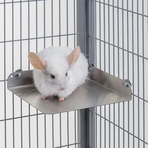 Stainless Steel Floating Cooling Cage Shelf for Chinchillas and Small Rodents - Non-Slip, Easy to Clean, Durable Pet Shelf