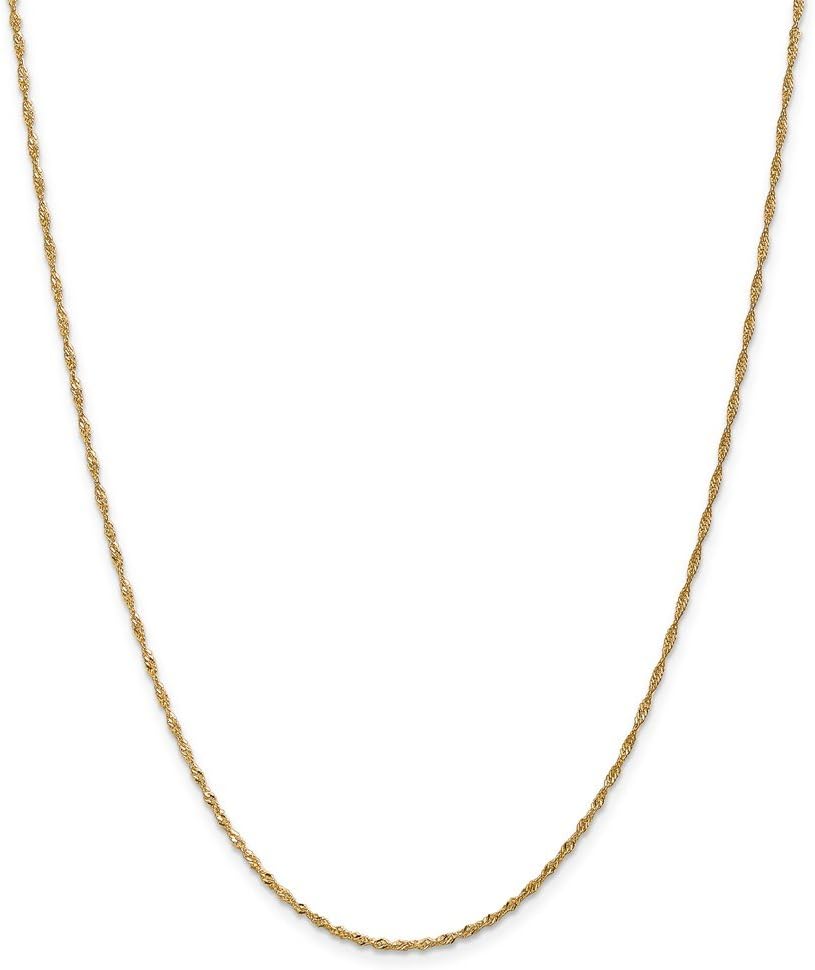 14K Yellow Gold 1.4mm Singapore Chain Anklet