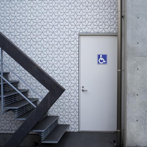 Image of Wheelchair Accessibility Symbol Stickers Vinyl Selfadhesive Decals for Public Signage Indoor Outdoor Use Handicap Access Sign 9Pcs Car Skateboard Motorcycle Bedroom