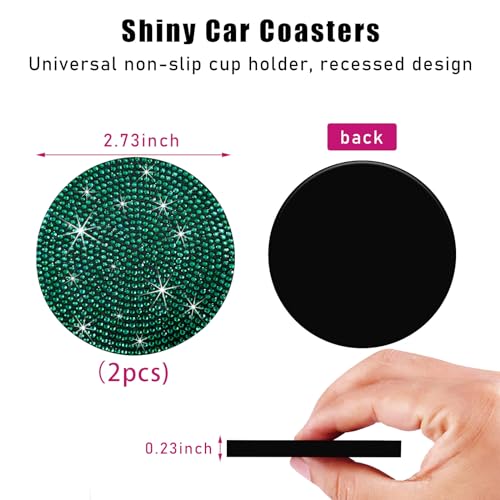 Juego de 2 Posavasos para Auto Ziciner Verde 2.73 in miniatura 2