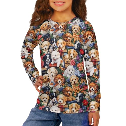 Image of Uourmeti Long Sleeve Tops for Boys Graphic T Shirts Teen Girls Active Pullover Tees