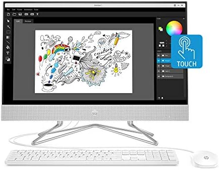 HP 24-inch All-in-One Touchscreen Desktop Computer, AMD Ryzen 5 4500U Processor, 12 GB RAM, 512 GB SSD, Windows 10 Home (24-dp0160, Silver)