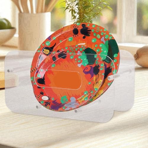 Plate Holder Dinner Plates Storage Organizer Shelf Acrylic Dish Rack Drain Stand for Home Decor Pantry Indoor Outdoor Cabinet