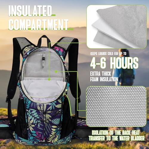 Image of N NEVO RHINO Hydration Backpack, 18L Multipurpose Hiking Backpack with 3L Water Bladder, Water Backpack Insulated Hydration Pack Ideal for Hiking and Cycling