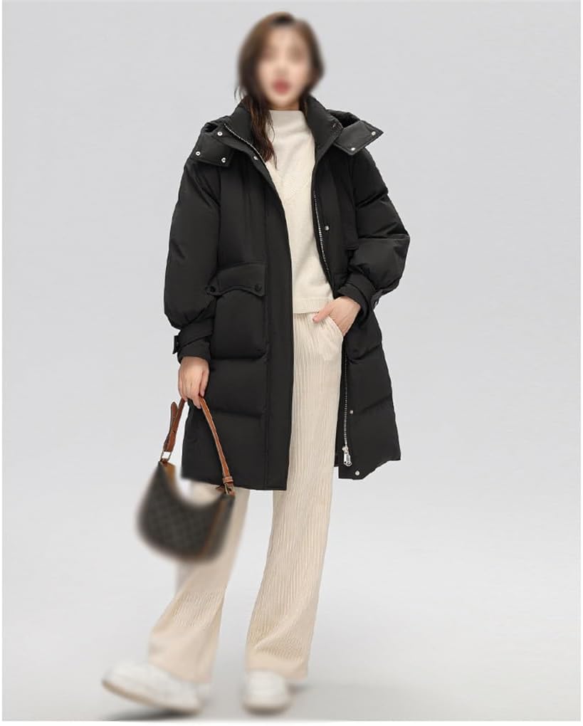 Women's Fall And Winter Down Jacket Parker Silhouette Macramé Long Section