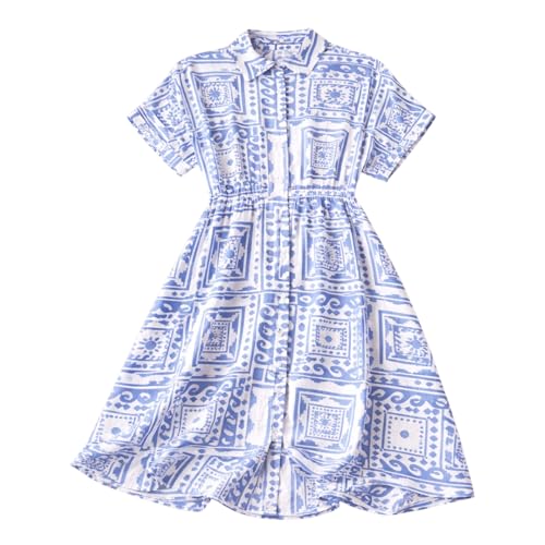Robe boutonnée indigo Gufrina à motif géométrique ethnique