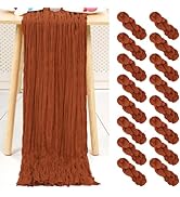 LOKUME 16 Pack 35 x 120 Inch Terracotta Cheesecloth Table Runner 10Ft Gauze Rustic Table Runner C...