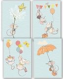 Conjunto de 4 carteles decorativos sin marcos en formato A4 (210 x 297mm) para decoración del cuarto de tu hijo. Diseños únicos y originales de la marca española Loxato son la mejor elección gracias a sus gráficos irrepetibles, que gustan tanto a los niños como a los mayores.