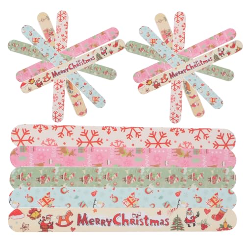 KESYOO 24個クリスマスをテーマにした爪やすり 製 マニキュア 用ファイル 指の爪磨き 整形 トリミング 収納便利 軽量 持ち運びやすい
