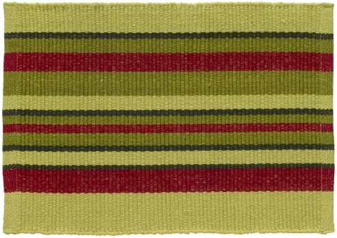 Extra Weave USA holiday cottage red and green stripe placemat