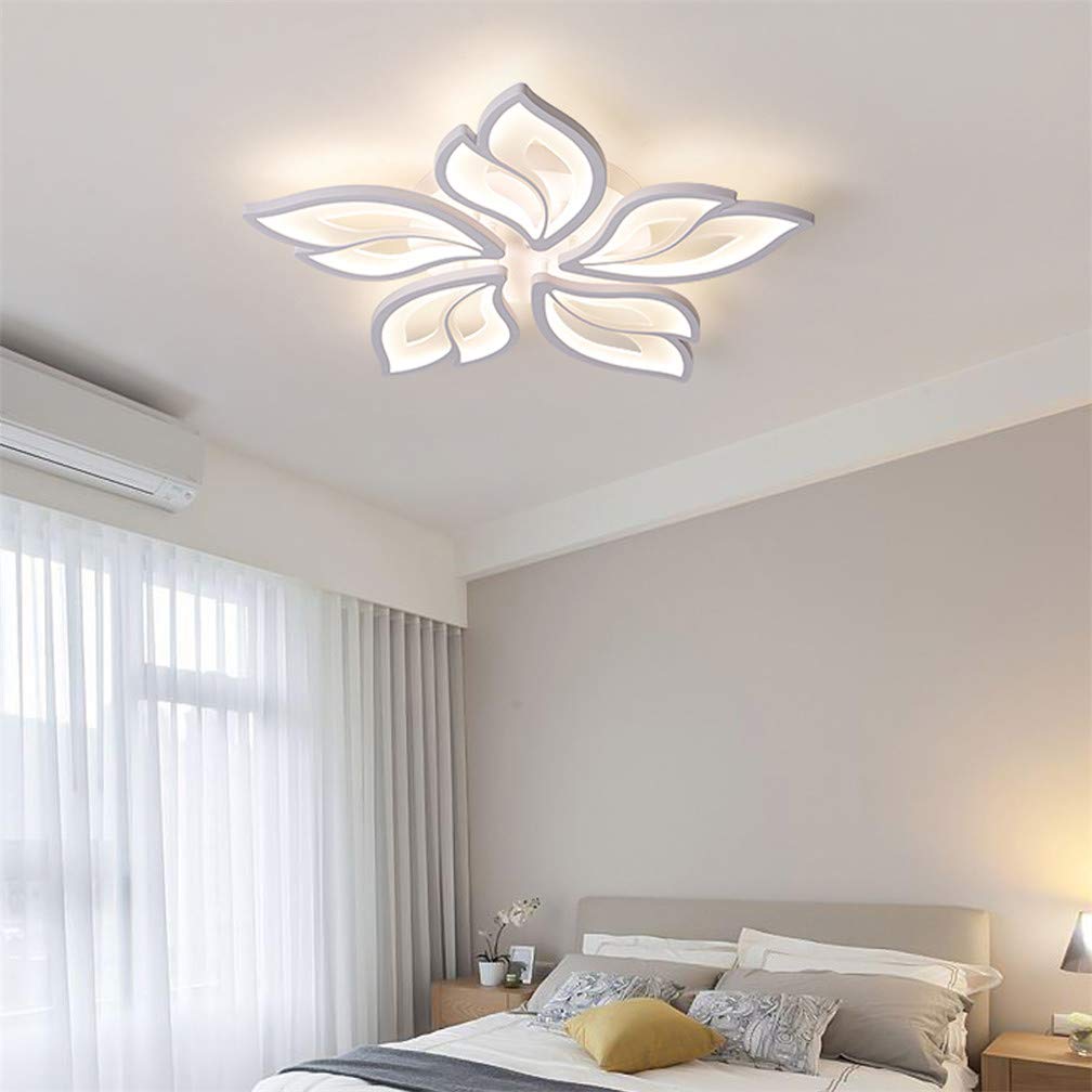 Lanekd Lámpara de salón LED, lámpara de techo regulable, lámpara de dormitorio, lámpara de pasillo con mando a distancia, diseño moderno de flores, lámpara decorativa para comedor (70 x 6 cm)