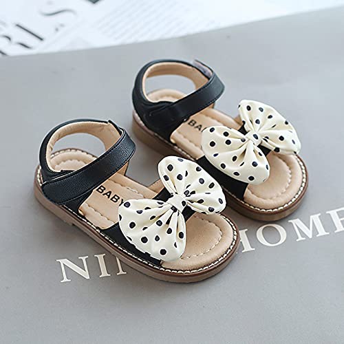 Children Kid Girl Dot Bowknot Princess Beach Shoes Soft-Soled Non-Slip Sandals Summer Flat Dress Sandals for 2-9Years3