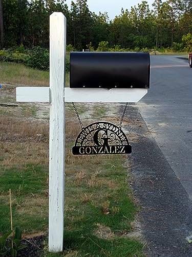Metal Monogram Name Yard Sign for Couples - Custom Metal Name Sign for Lawn with First and Last Names - Personalized Last Name Hanging Sign with Optional Adjustable Pole - Thumbnail 2