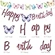 20 Pcs Schmetterling Deko Geburtstag,Deko Geburtstag Frau Schmetterling Schmetterling DIY Banner Hanging Swirls ür Frauen Mädchen Kinder
